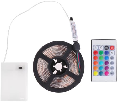Kisangel 2 Stück 5050 Led Lichtstreifen Rgb Batteriebetriebene Lichterkette Mit Batteriebox Flexibel Beleuchtung Für Haushalt Dekoration Ohne Batterie