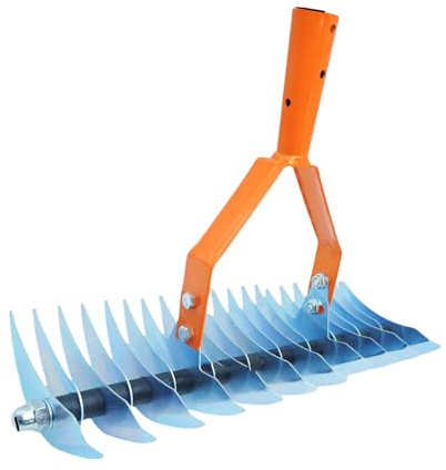DOUDINGMAO Verstellbare Rechen aus Edelstahl, 1,7 m, abnehmbarer Griff für Rasen, Moos, totes Gras, Gartenpflege, Gartenhofpflege