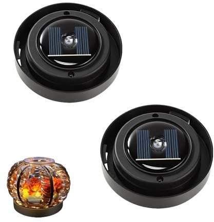 Solarlampen Für Außen, 8cm Solarleuchten Ersatzteile Mit Warmes Licht LED, IP65 Wasserdicht Ersatz Solarmodul Für Gartenleuchten, Solar Ersatzdeckel Für Solarleuchten (2PCS)