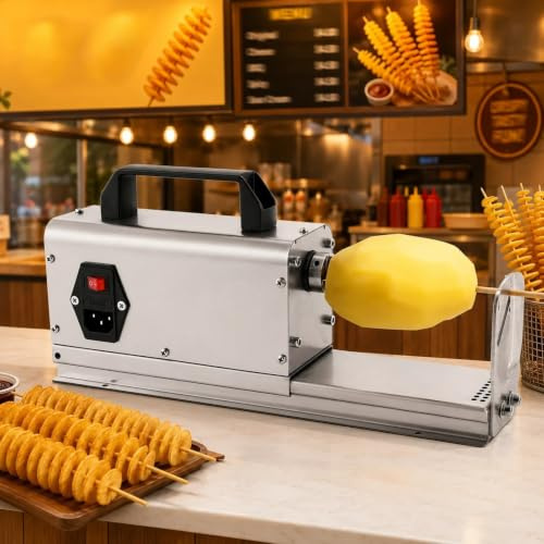 Coupe-pommes Terre En Spirale Électrique, Trancheuse Tornado 3-en-1, Machine Automatique Pour Pommes Terre Torsadées, Coupe-frites En Spirale En Acier Inoxydable, Appareil Découpe Légumes