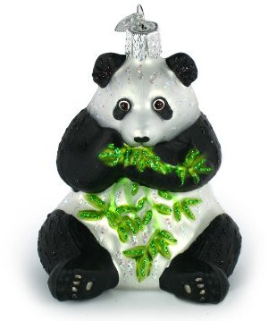 Old World Christmas Panda Glass Blown Ornaments for Christmas Tree