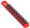 Ernst Manufacturing 8-Inch Socket Organizer with 9 1/4-Inch Twist Lock Clips, Red