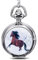 Unendlich U schön weiß Pferd Anhänger mit Spiegel innen Quarz Taschenuhr Halskette mit Lange Kette für Damen/Herren/Mädchen/Junge/Kinder
