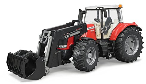 bruder 03047 - Massey Ferguson 7624 mit Frontlader - 1:16 Fahrzeuge, Landwirtschaft, Bulldog, Trecker, Spielzeug ab 3 Jahre