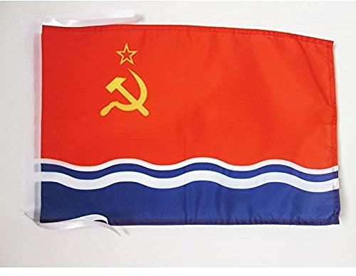 AZ FLAG Flagge Lettische Sozialistische Sowjetrepublik 1940-1990 45x30 cm | Für innen und außen Kommunismus dekorative Flagge doppelte Nähte und verstärkte Kanten mit Schnüre 100D Polyester