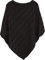 styleBREAKER Strick Poncho mit Zopfmuster, Rundhals Strickponcho, Grobstrick, Damen 08010040, Farbe:Schwarz