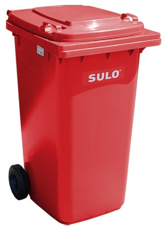 Sulo Mülltonne 80 L, rot, Mülltonne, Recycling Bin, Müll Container mit Deckel, Selective Sortieren (22126)