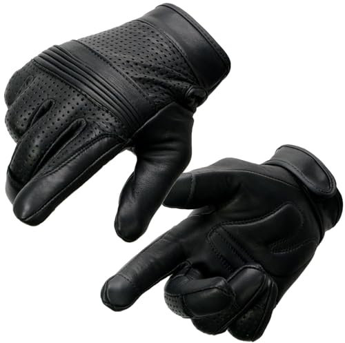 Milwaukee Leather Men's Perforated Glove w/Flex Knuckles-Black-Large