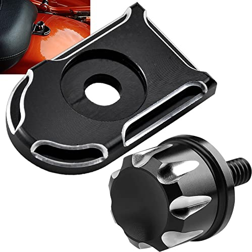 KaTur Noir Billet Aluminium moleté Boulon de Selle Housse pour Harley Sportster Dyna Touring 1996–2016