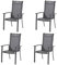 Hartman Alice 4er Set Stapelsessel in Anthrazit, Aluminiumgestell mit Textilen-Bezug, Gartenstuhl Garten-Sessel wetterfest