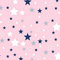 Pingianer 11,99€/m Sterne 100% Baumwolle Baumwollstoff Kinder Meterware Handwerken Nähen Stoff (Rosa Blau Weiß, 200x160cm (11,99€/m))