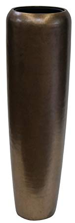 Klocke Pflanzgefäße Edle & Hochwertige Pflanzvase/Pflanzkübel - Fiberglas - Mit Einsatz – Indoor – Metallic/Metallisch Blumenkübel/Pflanzgefäß/Vase/Kübel (Groß: 120cm, Bronze)