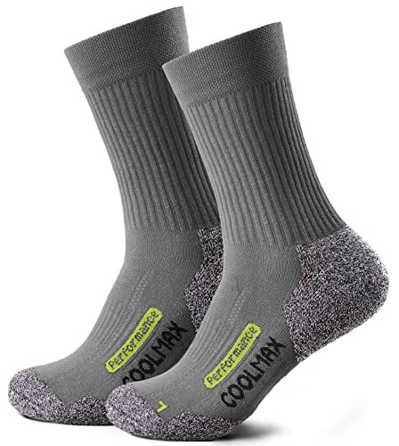 Piarini 2 Paar Coolmax Wandersocken Outdoorsocken Funktionssocken lang grau 47-50