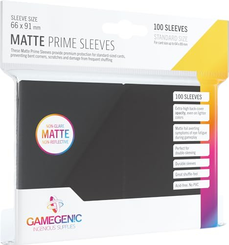 Gamegenic, Matte Prime Sleeves Black, Sleeve Color Code: Gray