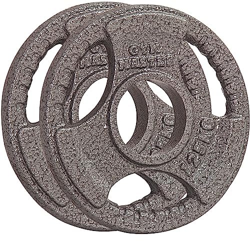 GYM MASTER Pair of Tri Grip 2 Olympic Weight Plates in Cast Iron - 1.25kg