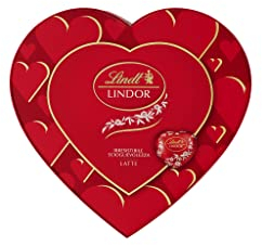 Lindt & Sprüngli San Valentino Scatola Regalo Cioccolatini Lindor a Forma di Cuore al Cioccolato al Latte, 96g