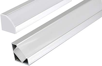 2 MeterLED Eckprofil Eckleiste Aluprofil Alu Schiene LED Leiste für LED-Streifen mit Milchglas Abdeckung