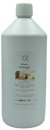 Huile de massage aromatique pour massage, physiothérapie, bien-être et bien plus encore, qualité médicinale (1l, Beautiful Life)