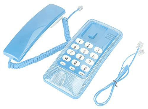 Schnurgebundenes Festnetztelefon, Festnetztelefon mit Flash-Wahlwiederholungsfunktion für die Letzte Nummer, Tragbares, an der Wand Montierbares Telefon für Bankanrufe Im Home Hotel Office(Blau)