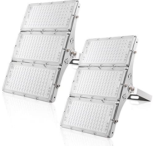 Viugreum 2 PCS 300W Projecteur LED, Lampe Intérieur Extérieur 30000LM, Triple Spot LED IP66, Eclairage de Sécurité BlancFroid 6000-6500k, pour Jardin,Garage, Blanc Froid, (2 pack C7300W)