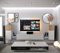 Furnitech Wohnwand Wohnzimmer | Hängend Wohnwand Modern | Wohnzimmer Schrankwand mit Regale und TV Schrank | Wohnzimmer Möbel ohne LED (AN104-21SW-HGM14-1A)