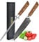 Kitchen Knife (20cm) with Diamond Knife Sharpener - Japanese Knife with 67 Layers of Damascus Steel - Sharp Knife - Damascus Chef Knife - Cooking Knife with Blade Sharpener - Gift Box Included