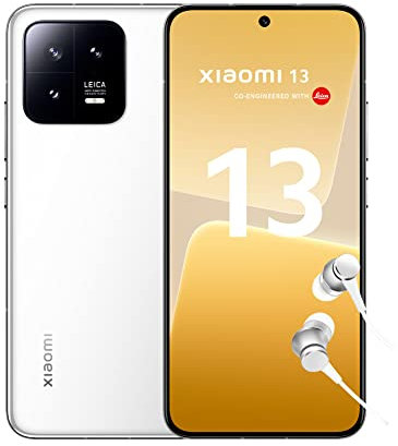 Xiaomi 13 - Smartphone 8+256GB, FHD+ 120Hz AMOLED 6.36, Snapdragon 8 gen 2, Leica main camera, 67W turbo charging, 4500mAh, White (IT + 2 anni garanzia)