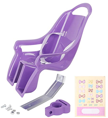 UZIAH Kinderfahrradpuppen Rücksitz, Puppensitz, Kinderfahrradsitz Mit Sicherheitsgurt Und Aufklebern, Kinderfahrrad-Zubehörset,Lila