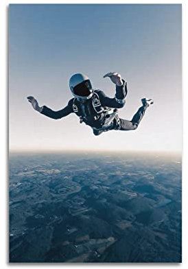 YIBIN Skydiving Extremsport-Poster, dekoratives Gemälde, Leinwand, Wandposter und Kunstbild, modernes Familien-Schlafzimmer, Dekoration, Poster, 40 x 60 cm