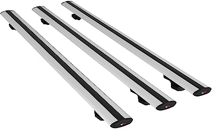 Apline Kompatibel mit Renault Trafic 3 (X82) 2015-2025 Basic Model Relingträger Dachträger Auto Gepäckträger Grau Aluminium 3 Stangen