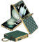 Miimall for Samsung Galaxy Z Flip 5 Case, [Built-in Screen Protector] [Ring Holder] Z Flip 5 Leather Case with Ring, Shockproof Anti-Skid Women Full Coverage Protective Cover for Flip5-Dark Green
