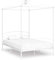 Festnight Himmelbett Gestell 140 x 200 cm Himmelbett Metall Metallbett Weiß Bettgestell Metall Bettrahmen mit Lattenrost Modern Jugendbett Schlafzimmerbett Schlafzimmermöbel