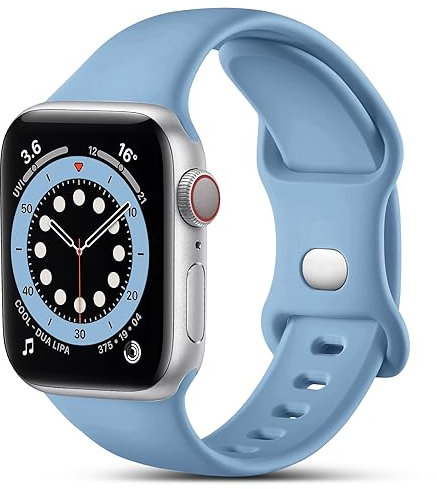 CeMiKa Compatible with Apple Watch Strap 41mm 42mm 40mm 38mm, Silicone Sport Band Replacement Straps Compatible with Apple Watch Series 10 9 8 7 6 5 4 3 2 1 SE/iwatch Strap, Women Men, Ocean Blue