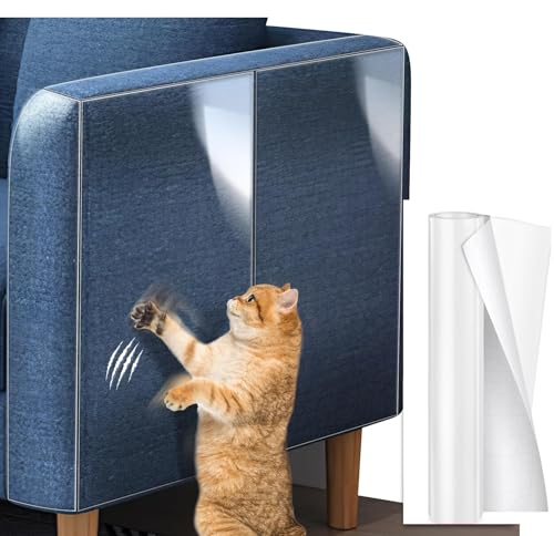 TOPZFL Katzen Kratzschutz Folie (30.5cm*43cm), Extrem starker Halt - Kratzschutz für Möbel, Sofa, Tür, Wand etc. (1 Tape)