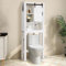 COSTWAY Meuble WC au-Dessus de Toilettes en Bois 3 Étagères avec Porte Coulissante, Meuble de Rangement Industriel de Salle de Bain avec Dispositif Anti-basculement, 68 x 22 x 171 cm, Blanc
