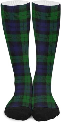 Wpamlrta Black Watch Plaid Socken für Herren, Crew, Mitte der Wade, lässige lange Socken, Strümpfe, Laufen, Sport, Reisen, 42 cm, Siehe Abbildung, One size