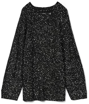 VERO Moda Damen Vmleilani New Ls O-Neck Long Pullover Strickpullover (0er Pack)