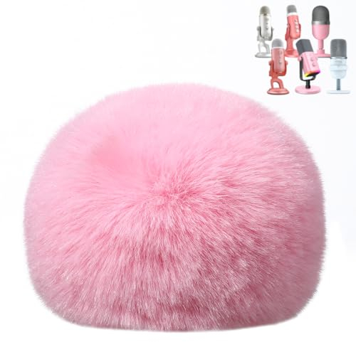 ZealSound Microphone Furry Windscreen Muff for Blue Yeti, Mic Foam Cover Pop Filter windshield for ZealSound K66/Yeti/Yeti X/Blue Yeti Pro/AM8/Hyper X SoloCast and More Mics (Pink)