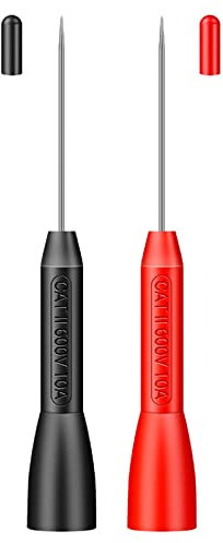 1 Pair Multimeter Test Lead Extention Back Probes for Needle Micro Pin Stainless Steel Tipped Tip for Multimeter Piercing Needle