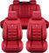 AIRAU Auto Sitzbezüge Set für Smart Fortwo Forfour 453 451 450, Autositzbezug Leder Schonbezüge Wasserdicht Sitzauflage Komplettset Zubehör,F/Red
