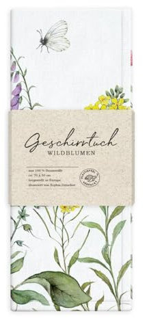 Grätz Verlag GmbH Geschirrtuch 100% Baumwolle, Geschenkidee, Küchen Accessoire, Motiv, Geschenk, Küche, Kochen, Grillen (Wildblumen)