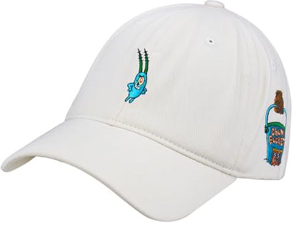 Concept One Unisex-Erwachsene Spongebob Squarepants Dad Hat, Plankton Chum Bucket Adjustable Baseball Cap with Curved Brim Baseballkappe, Weiss/opulenter Garten, Einheitsgre