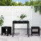 WEMYUFURN 3-TLG. Garten-Bistro-Set Schwarz Massivholz Kiefer, Outdoor-Sitzgruppe, Terrassen-Lounge-Set, Garten-Couchgarnitur - Wetterbeständig, Komfortabel - für Terrasse, Garten und Balkon