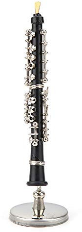 Kleine Oboe mit Ständer und Koffer, Nachbildung eines Musikinstruments, Oboe, Sammlerstück, Mini-Oboe-Modell, Heimdekoration