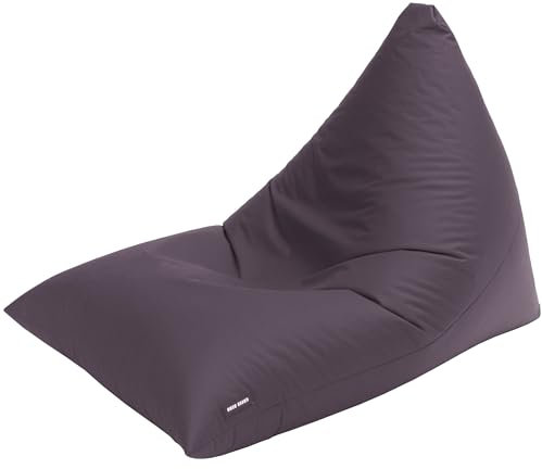 Green Bean Sitzsack 'Triangle' 150x100x100cm mit 220 Liter EPS-Perlenfüllung - waschbarer Bezug - Outdoor-Stoff Bodenkissen Liegekissen Sitzkissen - anthrazit