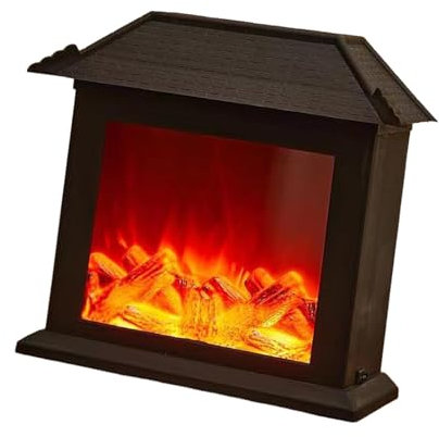 LOVIVER Kamin Lichter LED Feuer Lampe Batterie Betrieben USB Aufladen Flamme Wirkung Dekorative Weihnachten Ornamente Zimmer Dekor, Flachdach