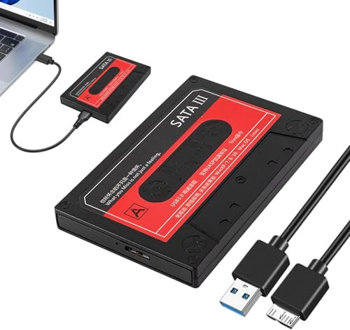External Hard Drive Case, Tape Shape Hard Disk Enclosure, Hard Disk External, Tool External Hard Drive Enclosure, Hard Drive Case, Easy to Use, Portable for PC SSD