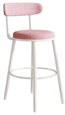 Moderner Barhocker aus Stoff mit Fußstützen und Metallbeinen, bunt, hoch, 75 cm, armloser Kücheninselhocker