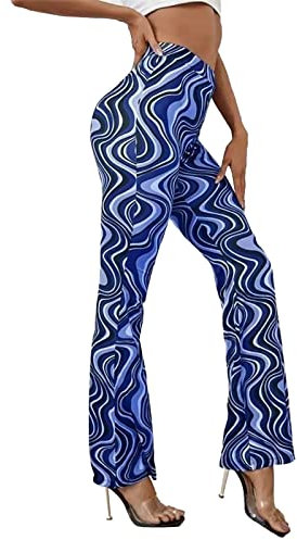Pantaloni a Zampa Donna Neri Pantaloni Yoga Elegante Elasticizzati Leggings Flare con Tasche Estivi Bootcut Pantaloni Lavoro Curvy Ginnastica Leggins Taglie Forti per Casual Pilates Palestra Jazz