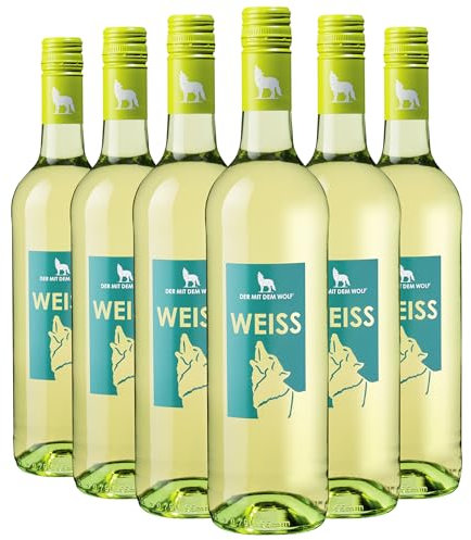 Wolfenweiler Weißwein lieblich SÜSSE WÖLFE - Wein weiß Cuvée fruchtig-süß mit Apfel-, Birnen- und Zitrusnoten, Qualitätswein aus Baden (6 x 0,75l)